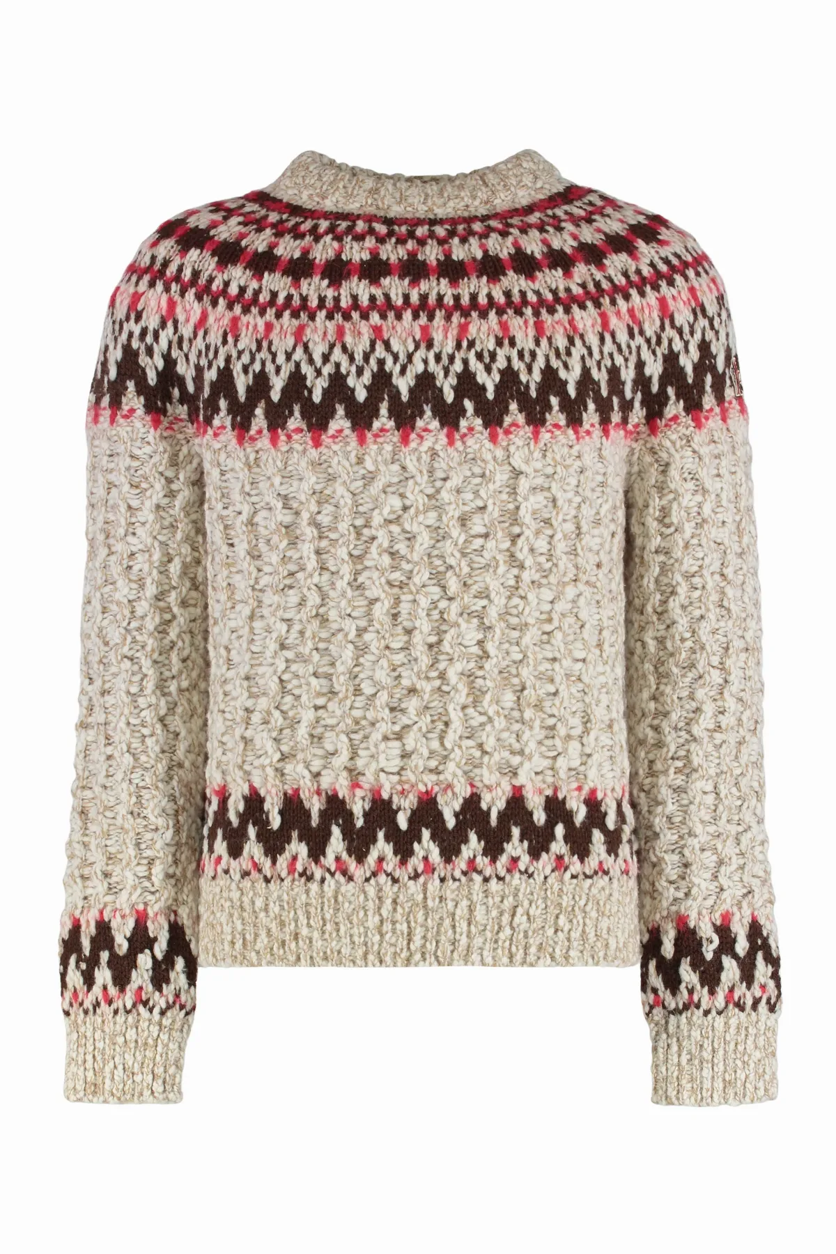 Wool Jacquard Graphic Sweater by Moncler Grenoble