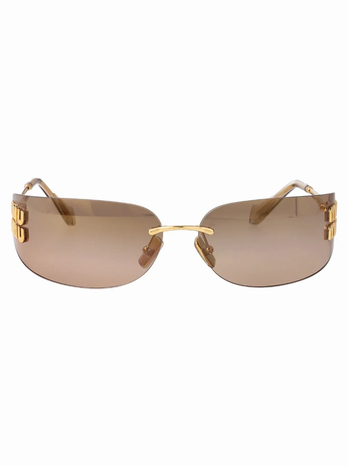 0MU Gold Metal Sunglasses by Miu Miu