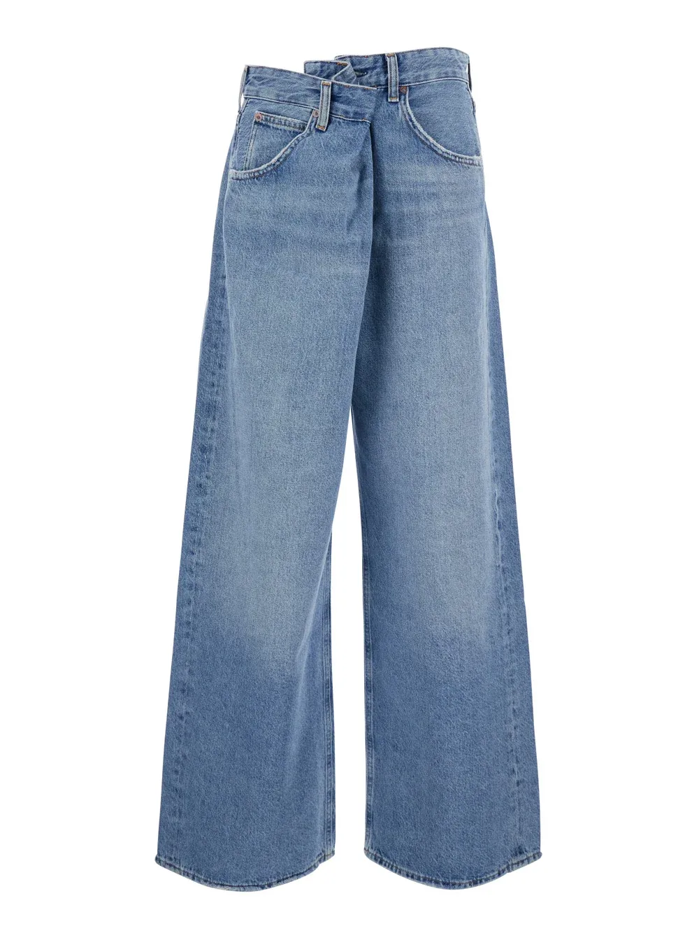 Foldable Wide-Leg Regenerative Cotton Jeans by Agolde