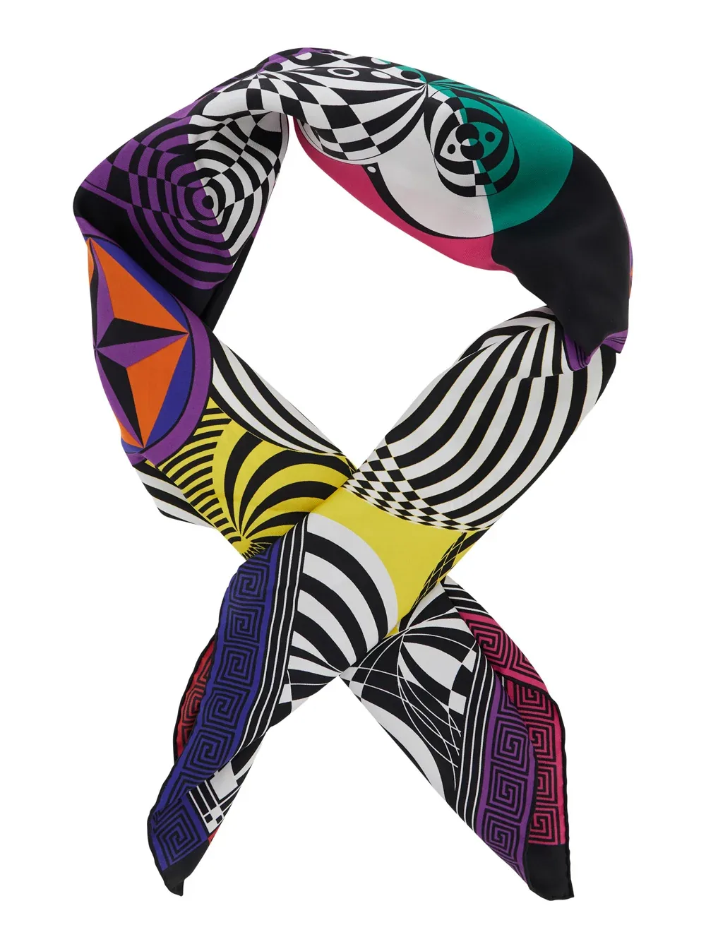Multicolour Theater Print Silk Scarf by Versace