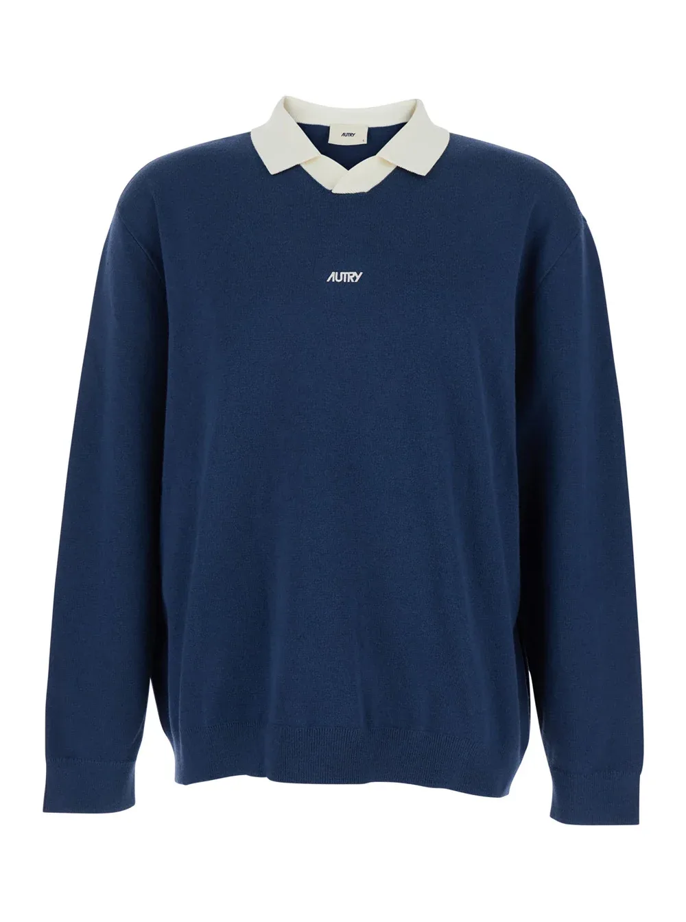 Contrast-Collar Polo Sweater by Autry