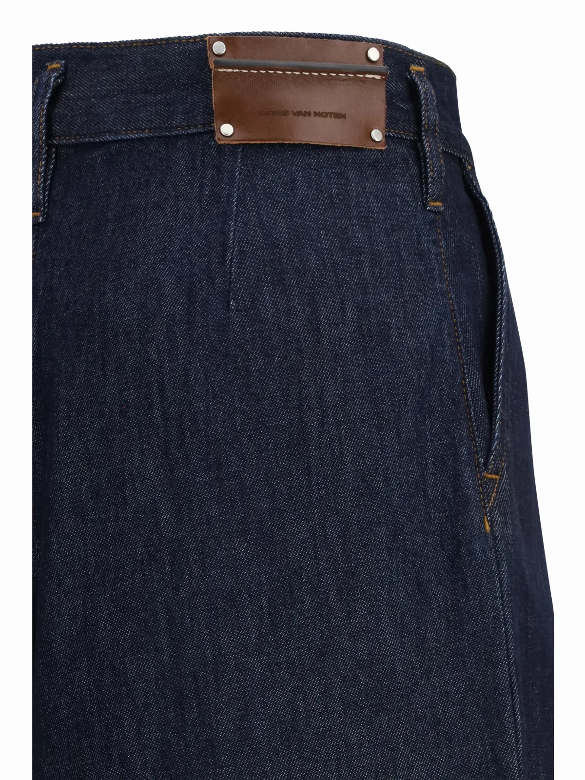 Pleated Wide-Leg Cotton Jeans by Dries Van Noten