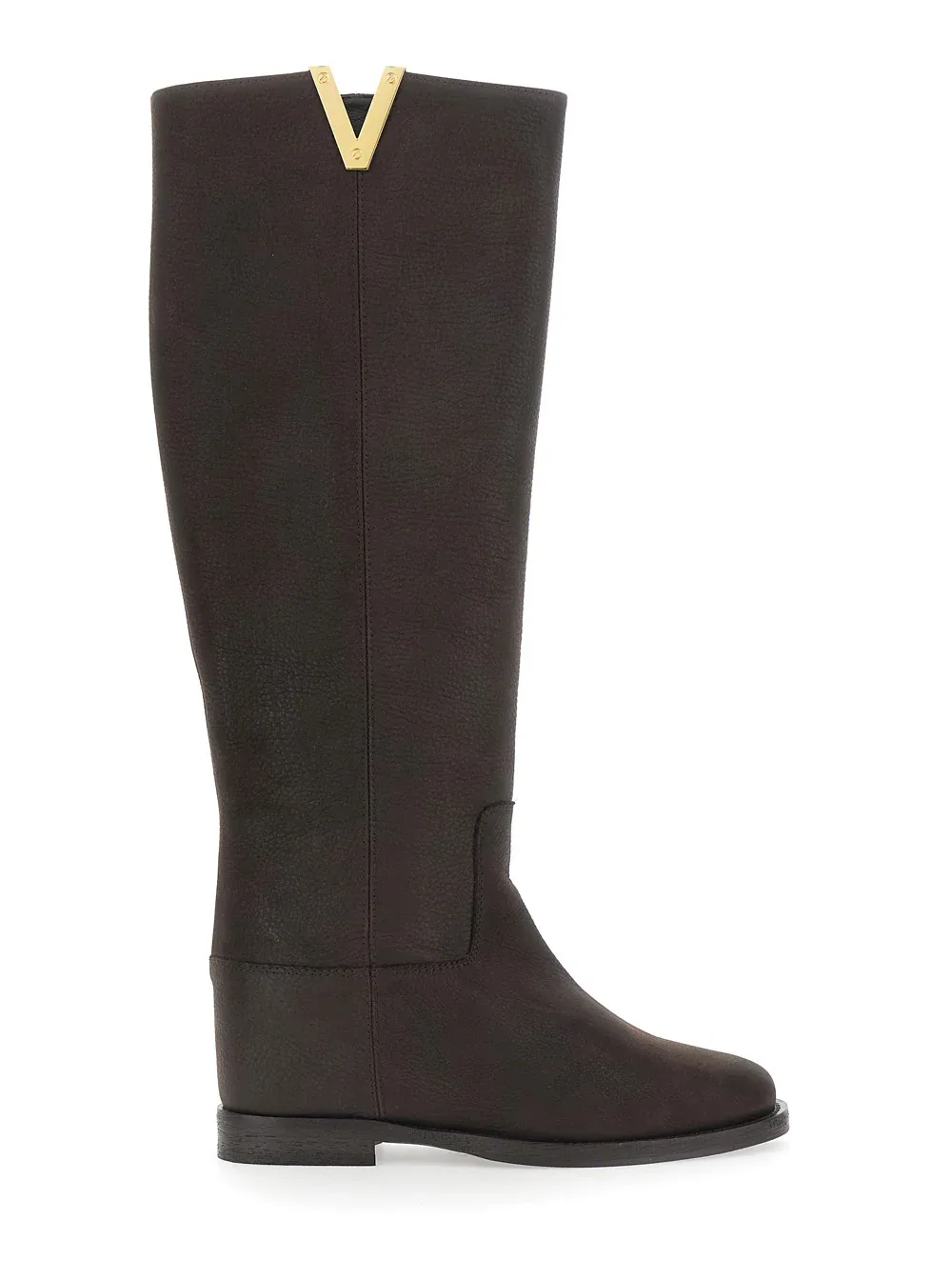 Metallic V Detail Suede Boot by Via Roma 15