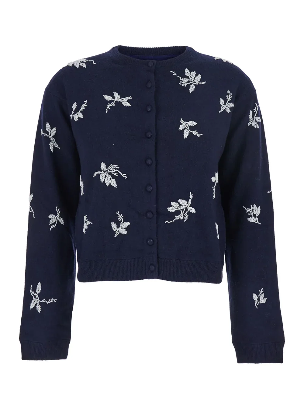 Floral-Embroidered Cotton Blend Cardigan by Atelier Edition