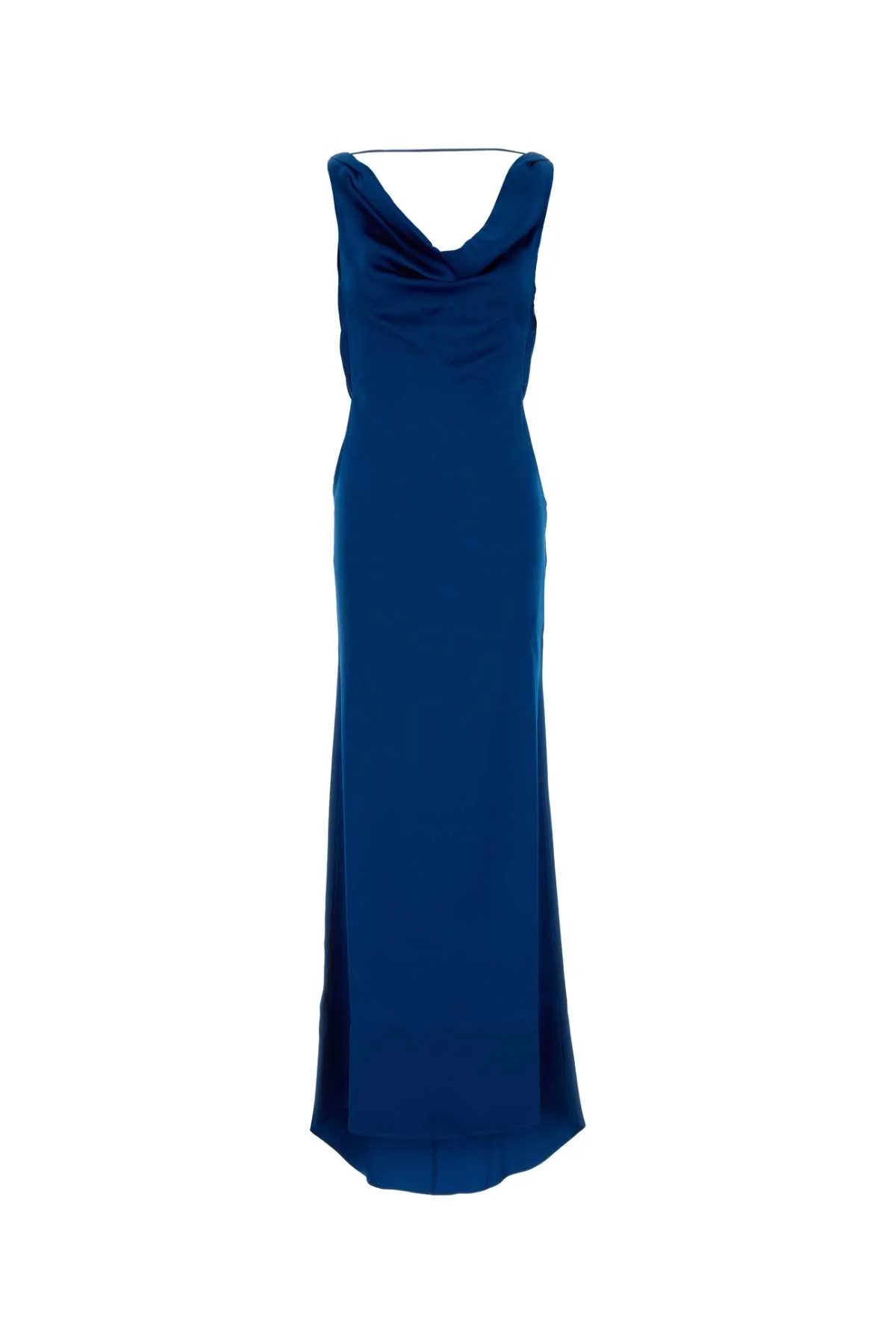 Electric Blue Satin Long Dress