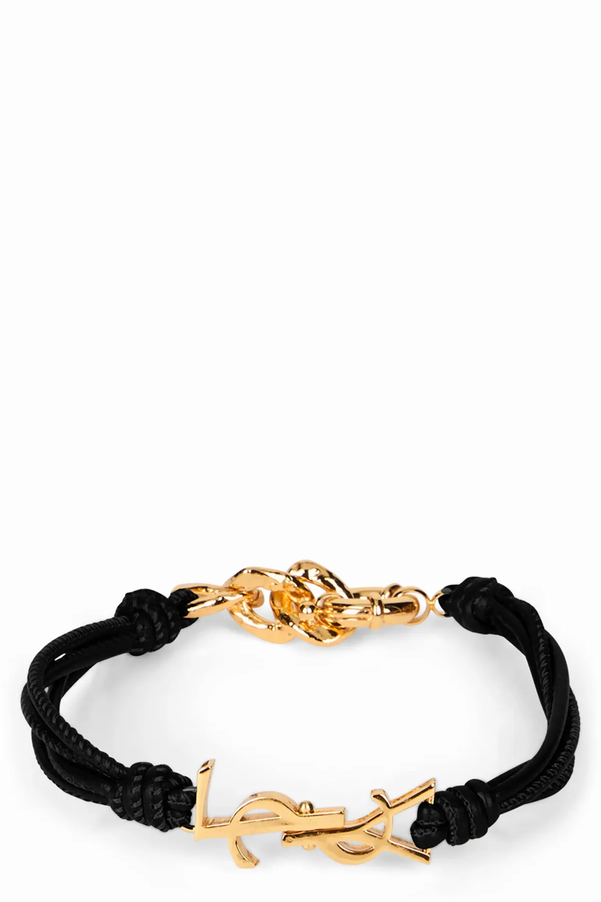 Leather with Logo Hardware Bracelet by Saint Laurent