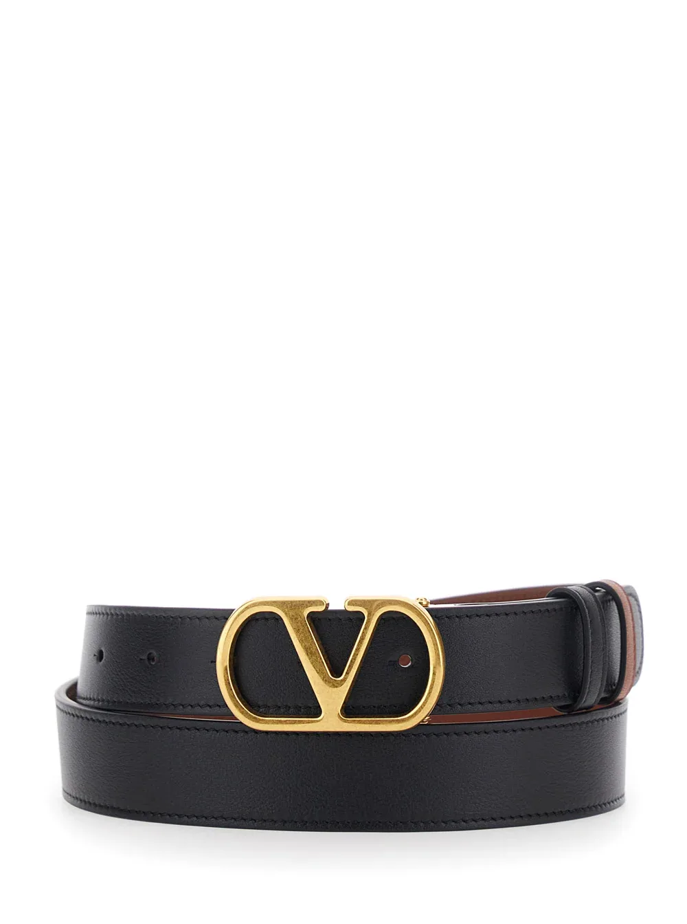 Leather Reversible with VLogo Buckle Belt by Valentino Garavani