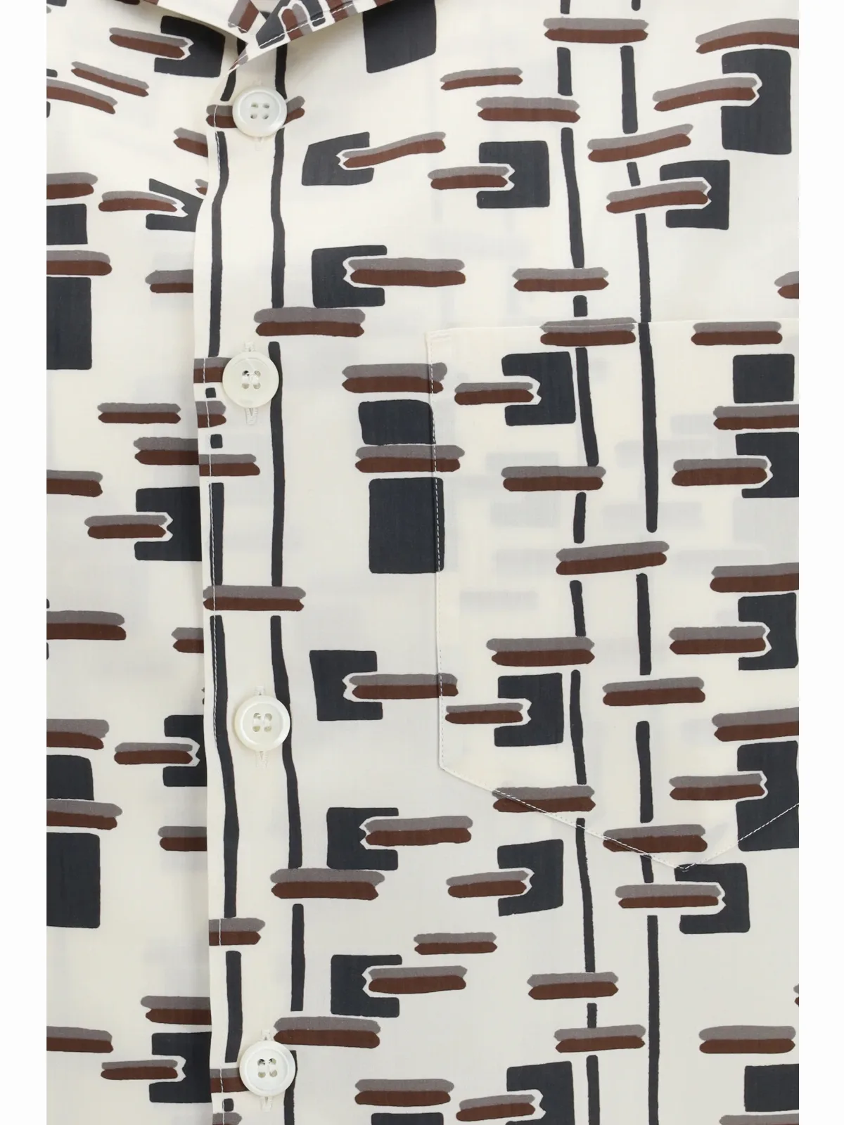 Geometric Print Bowling Shirt by Prada