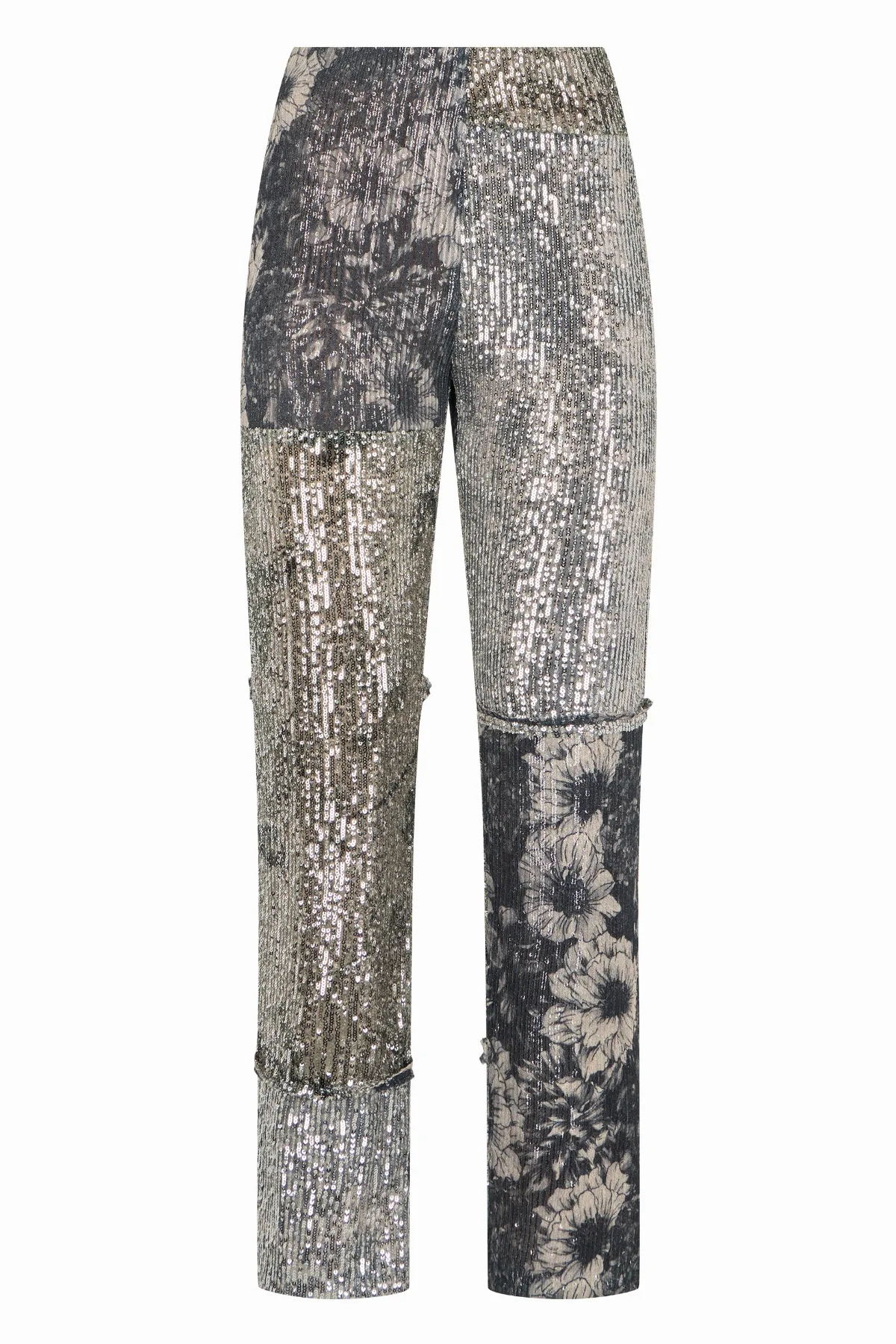 Patchwork Sequined Silk Trousers by Maison Margiela
