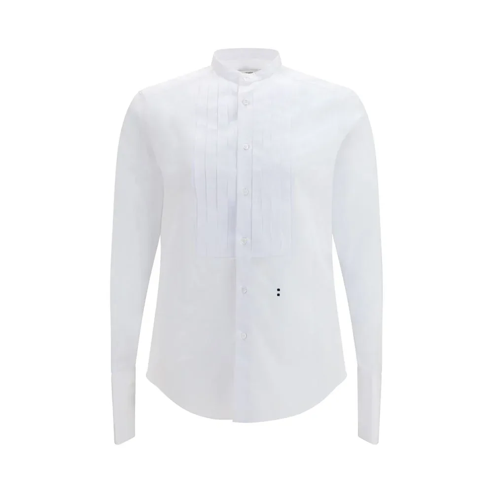 Pleated Poplin Dress Shirt