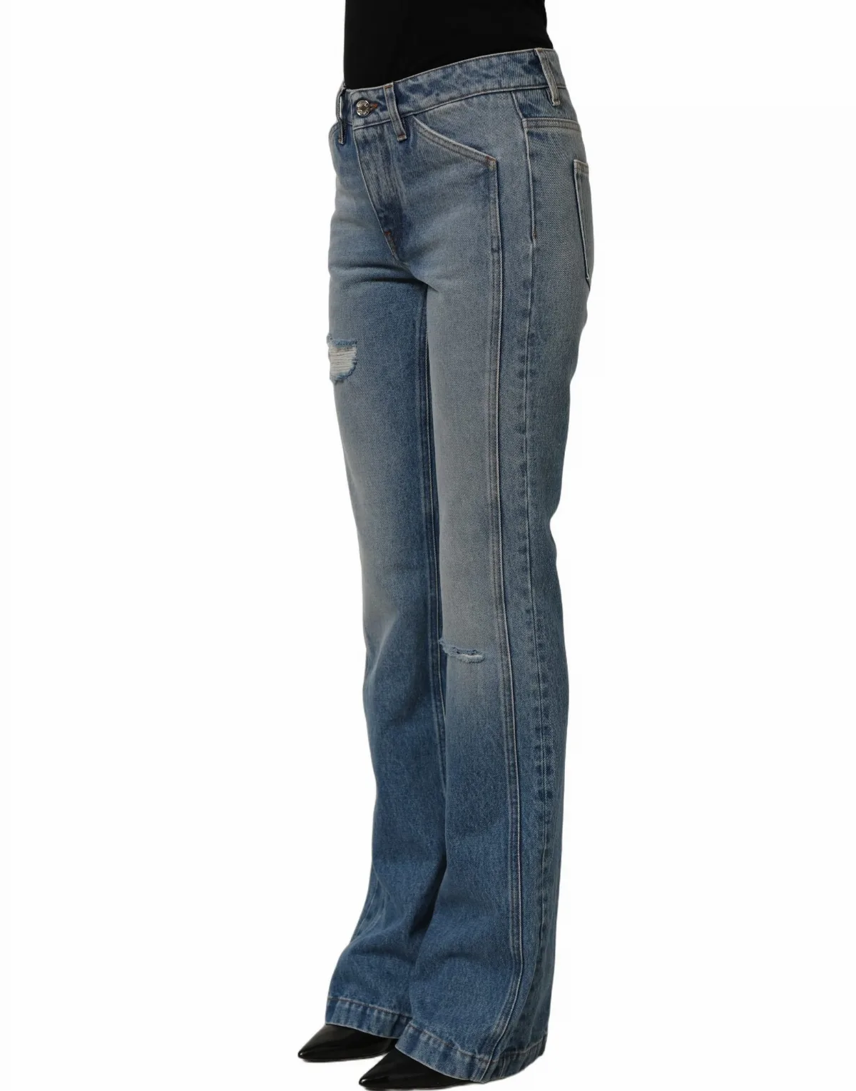 Distressed Boot Cut Jeans