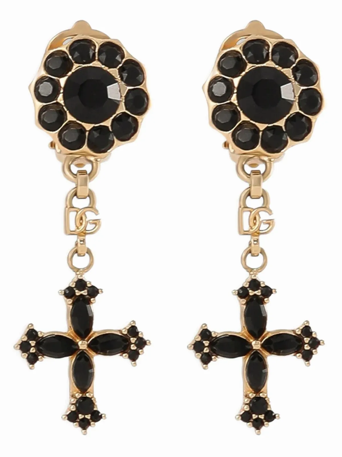 Crystal Cluster Cross Earrings