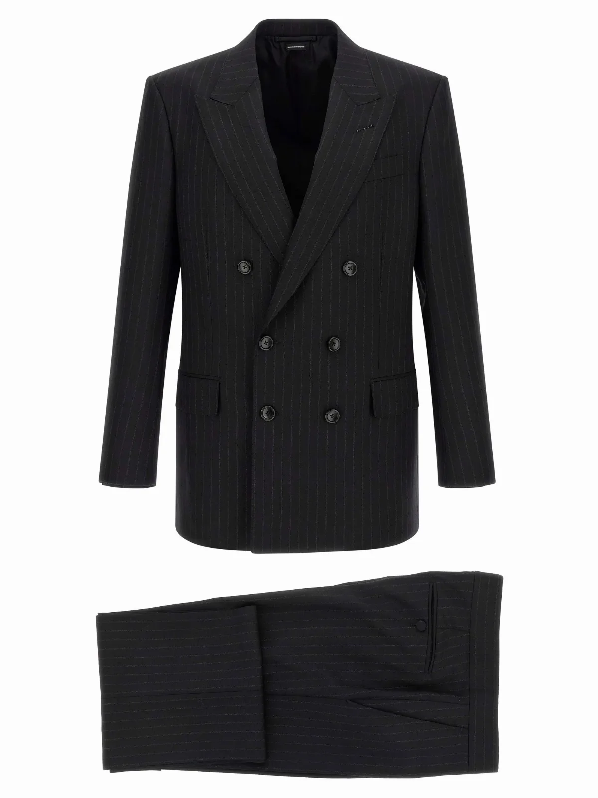 Pinstriped Double-Breasted Pant Suit