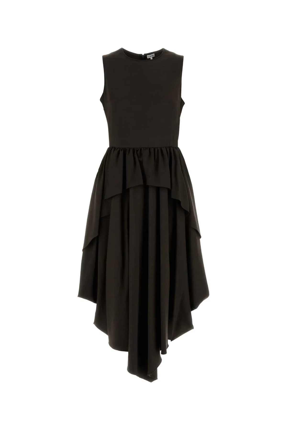Layered Viscose-Wool Blend Dress