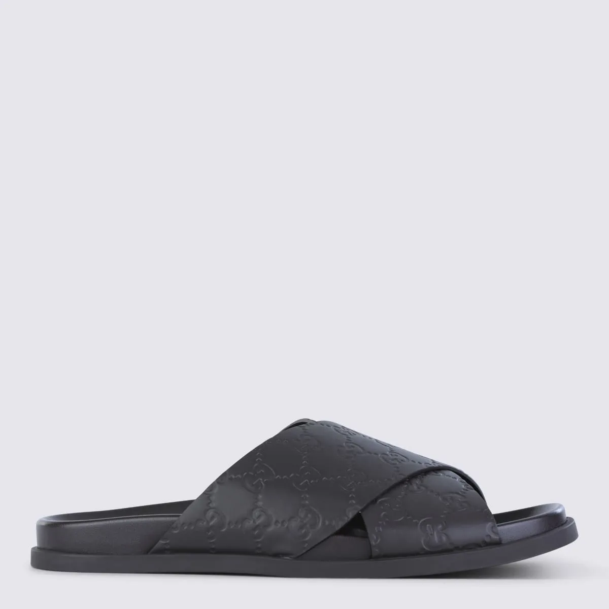 Brown Leather Logo Flats by Gucci