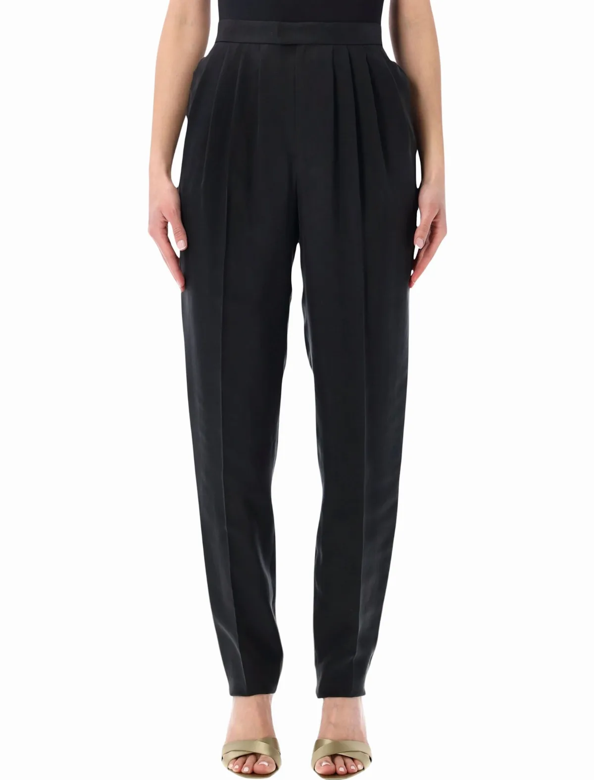 Mid-rise Silk Habotai Pants