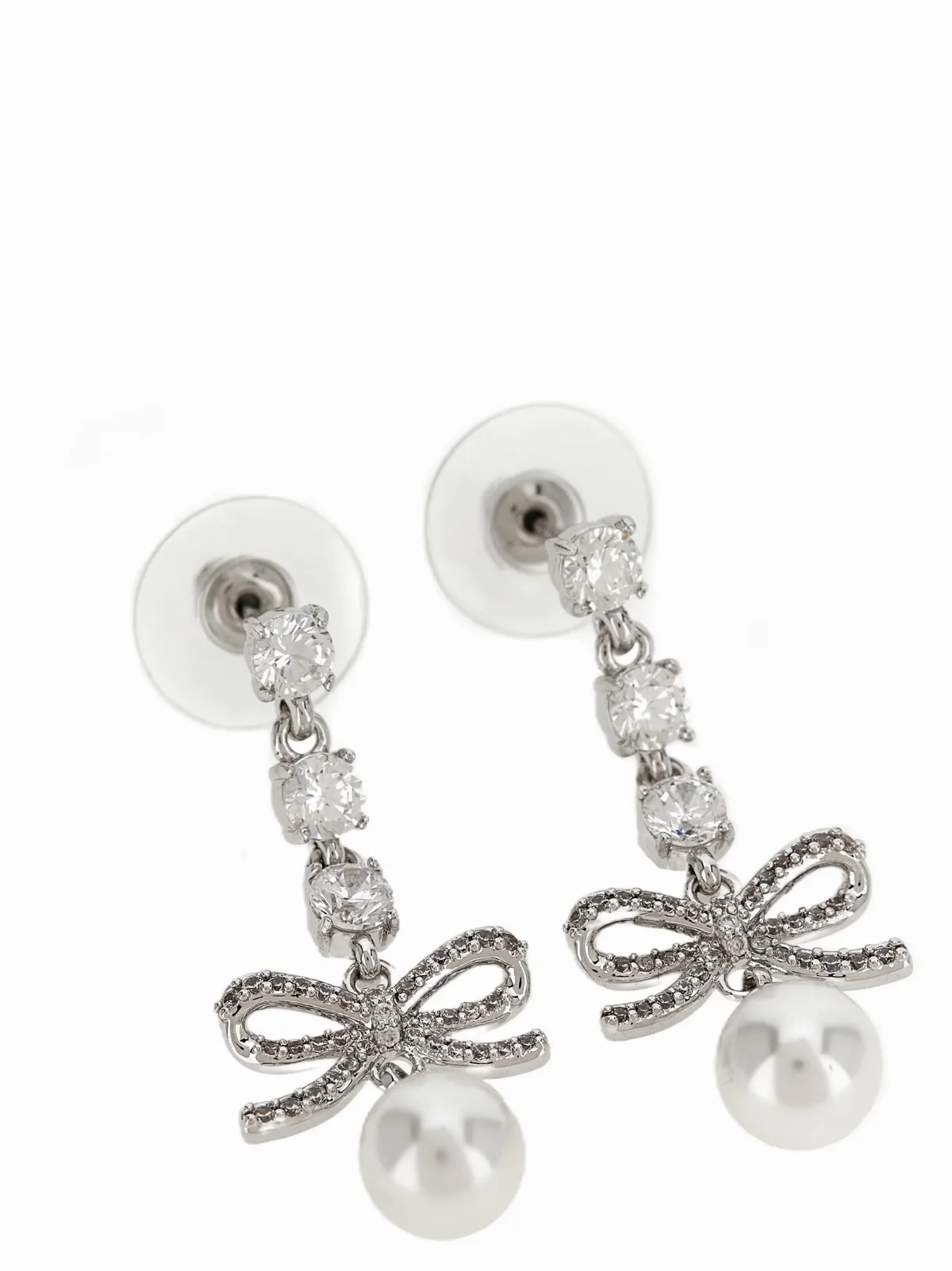 Bow Crystal Charm Earrings