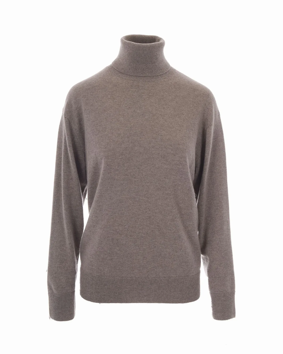 Cashmere Turtleneck with Knitted Fringe Sweater