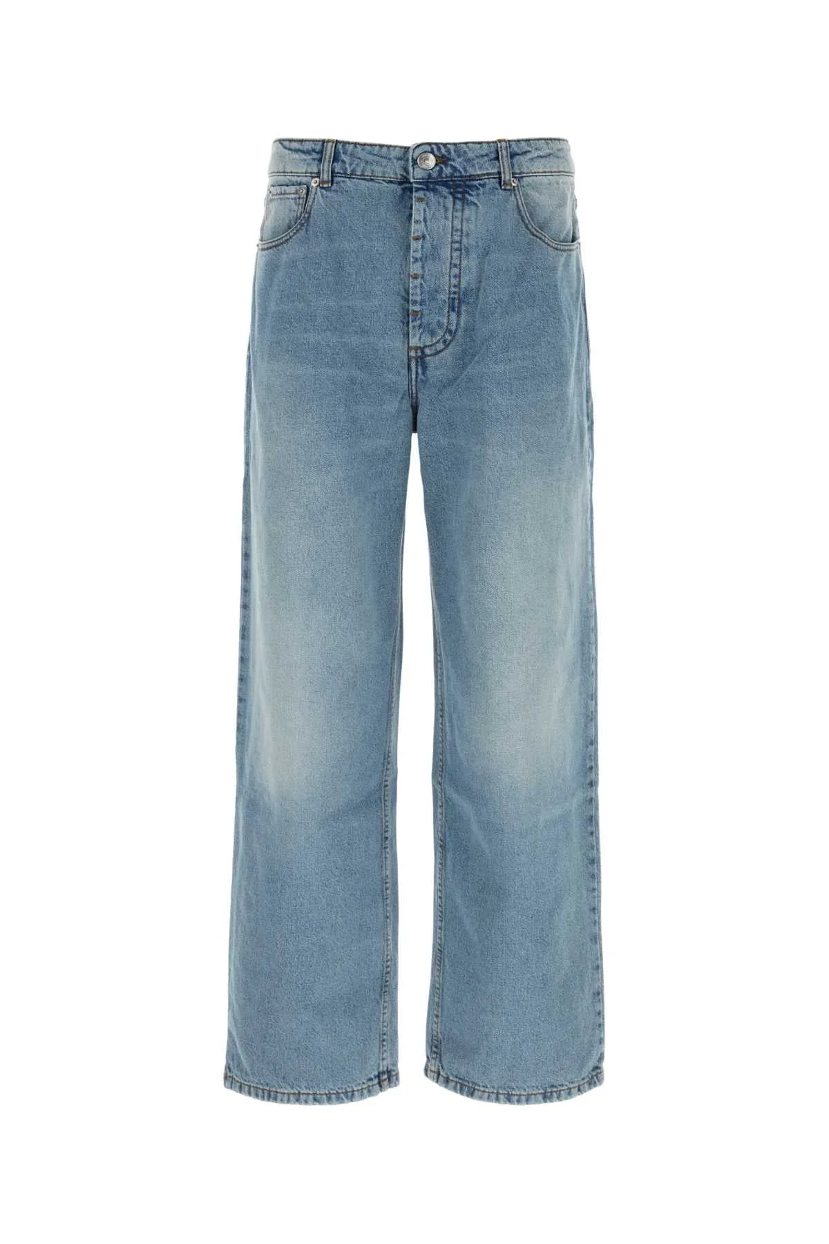 Light-Wash Straight-Leg Jeans