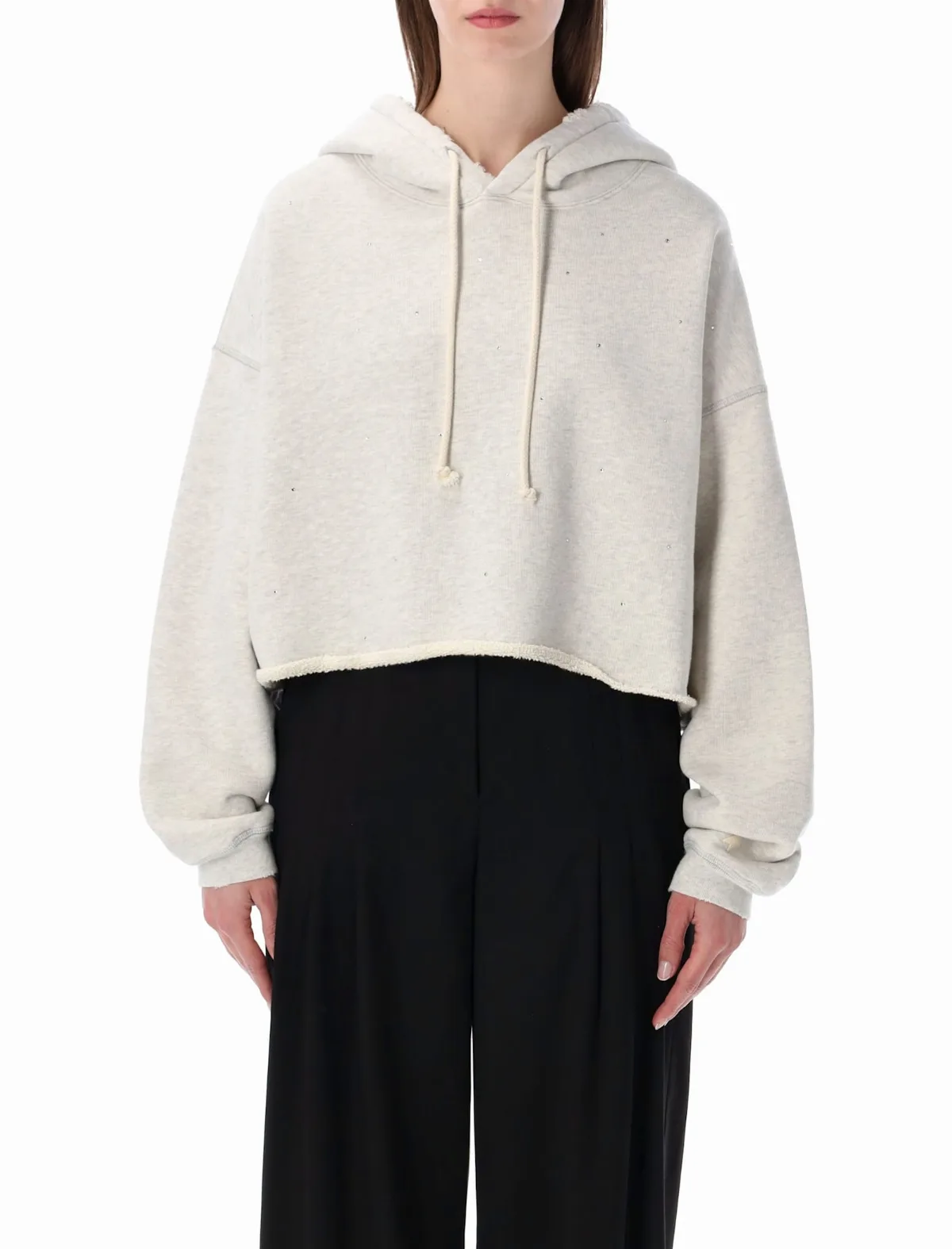 Star Cropped Hooded Sweatshirt