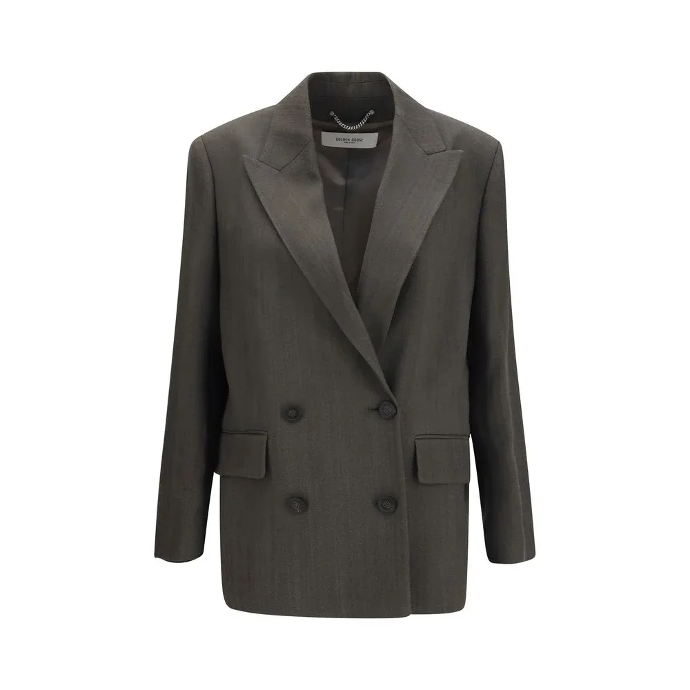 Viscose and Wool Blend Blazer