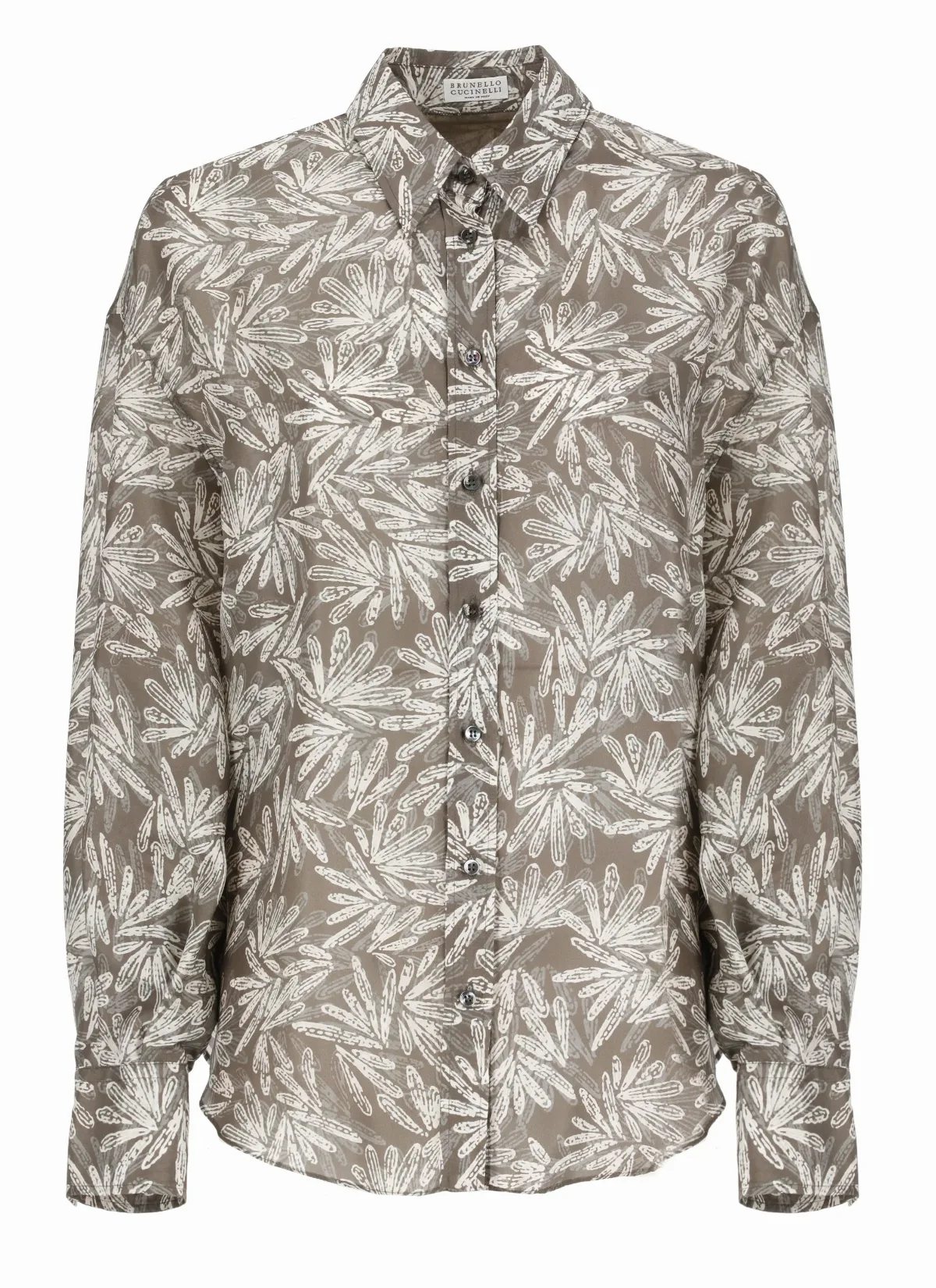 Leaf-Print Cotton Shirt