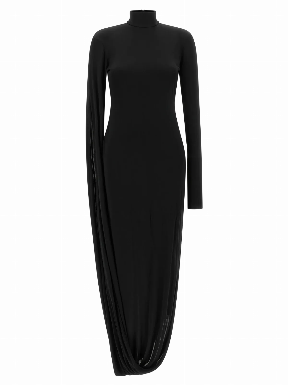 Draped Panel Viscose Dress
