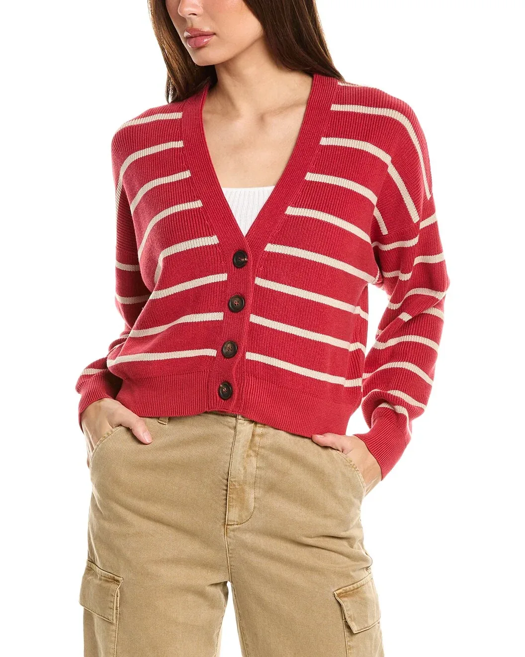 Striped Cotton Cardigan