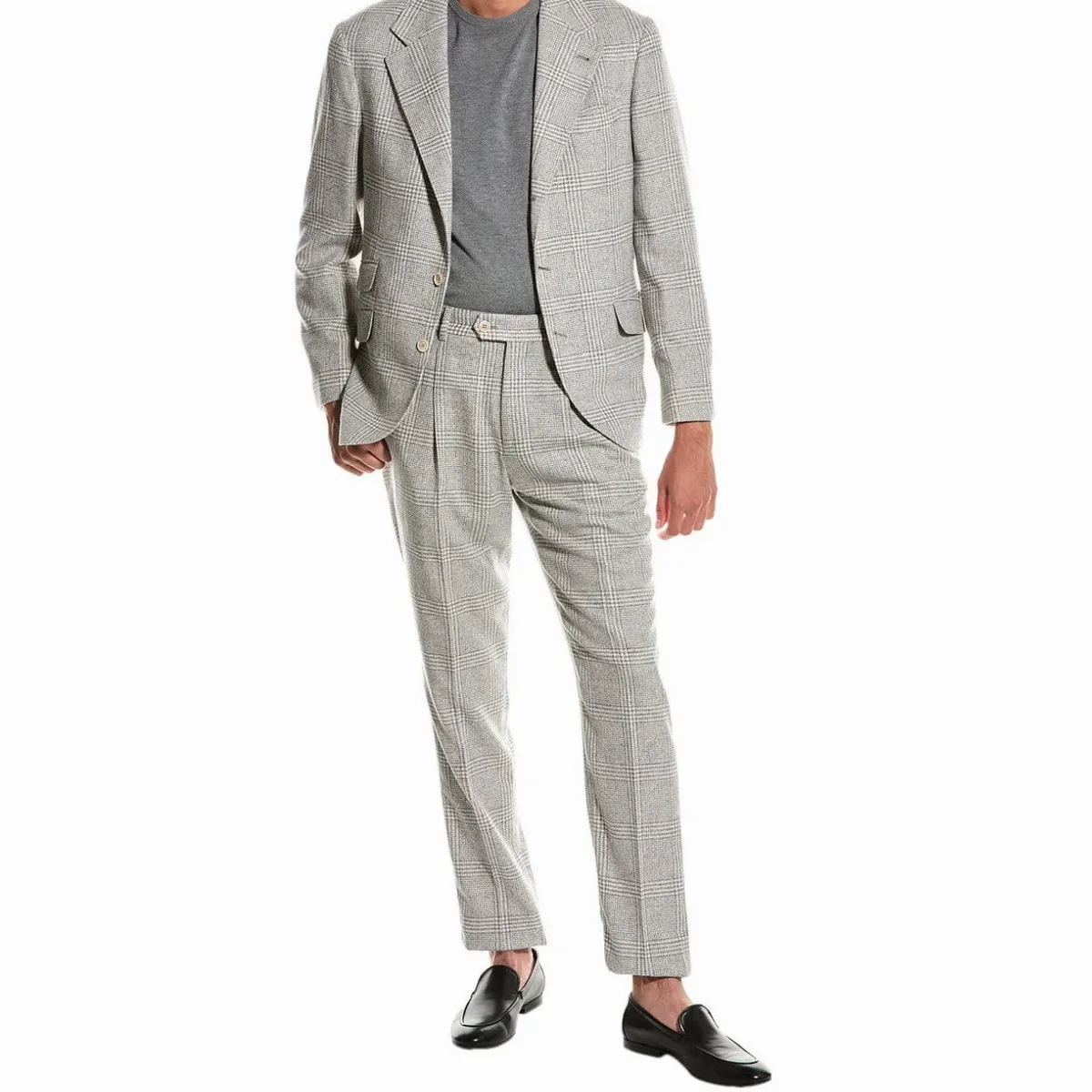 Check Wool Pant Suit