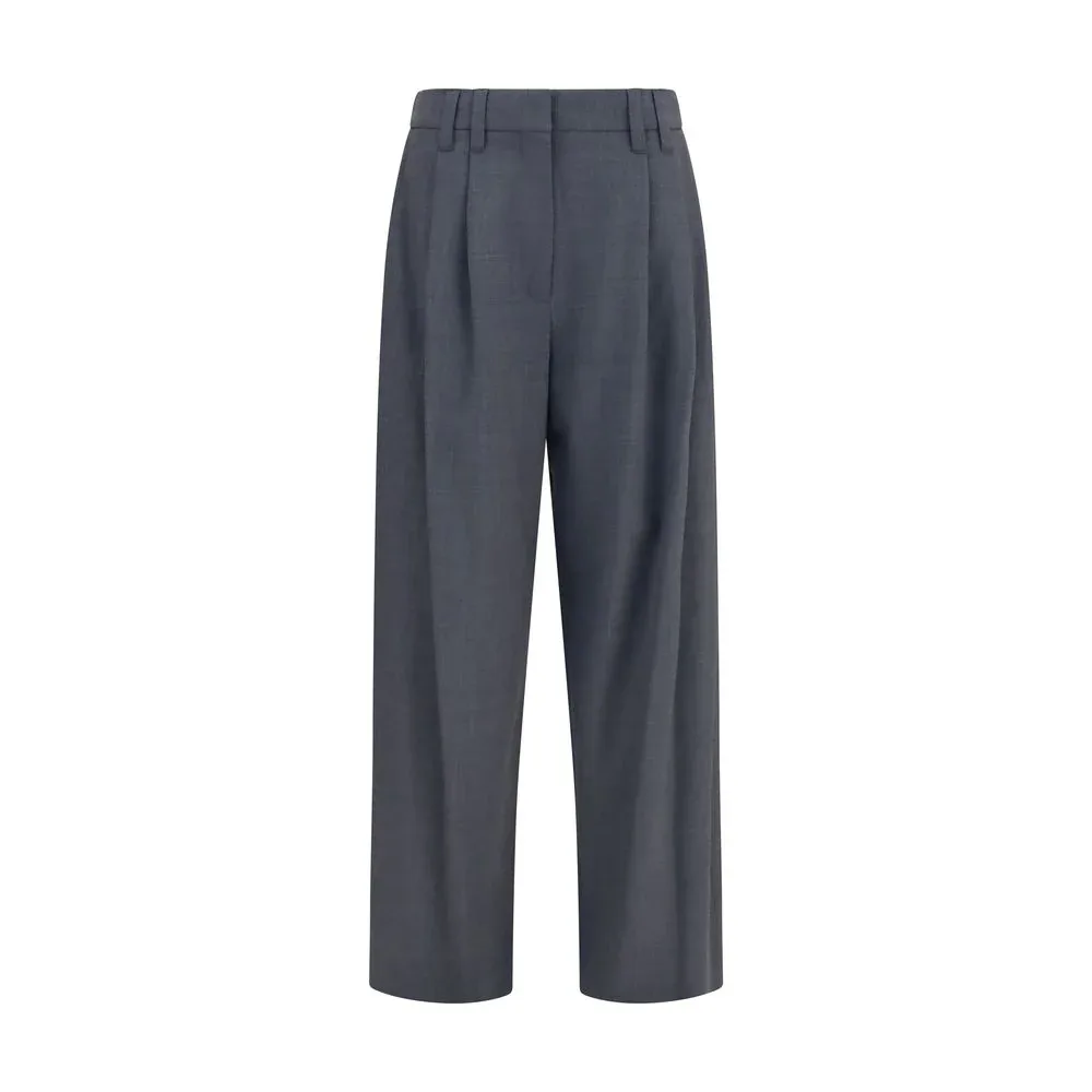 Tropical Wool Pleated Trousers