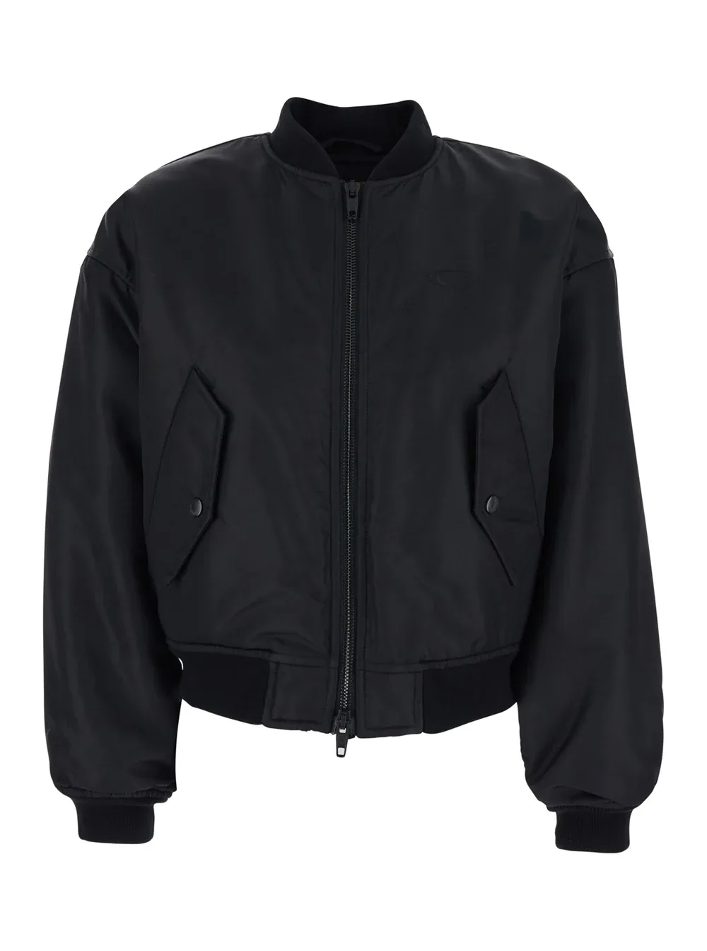 High-Collar Polyamide Bomber Jacket