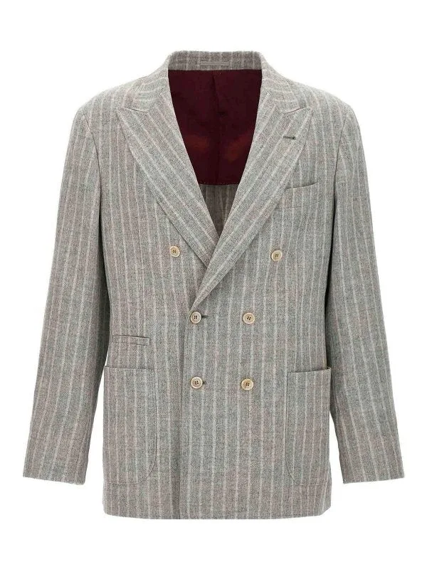 Wool Pinstriped Blazer
