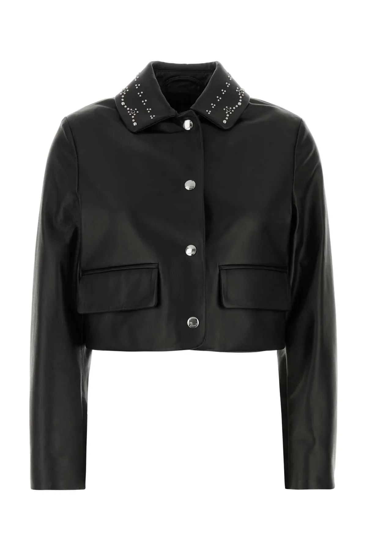 Studded Collar Nappa Leather Jacket