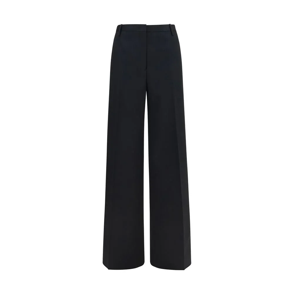 Wool-Blend Tailored Trousers