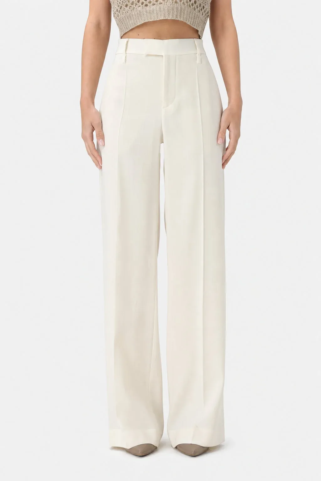 Wide-Leg Wool Trousers