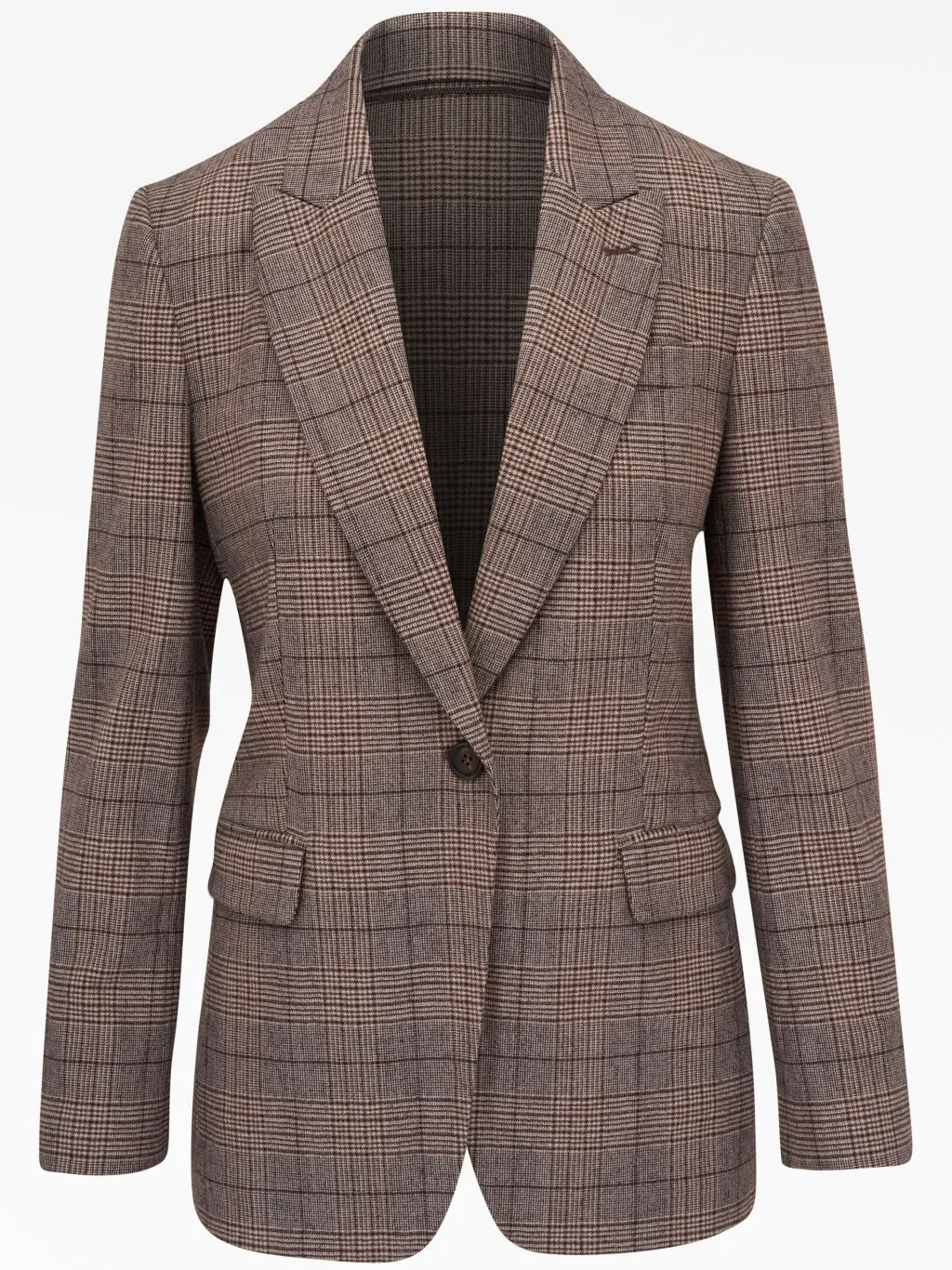 Plaid Wool Blend Blazer