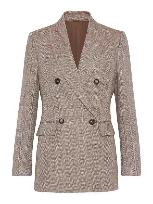 Double-Breasted Linen Blazer