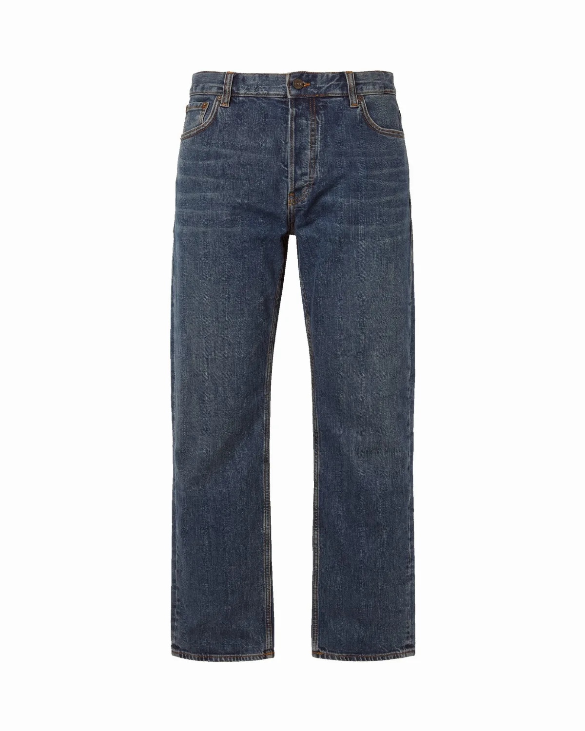 Straight-Leg Stretch-Cotton Denim Jeans