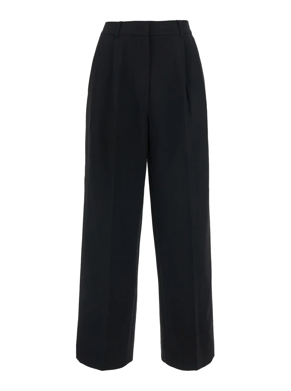 Double-Pleated Wide-Leg Trousers