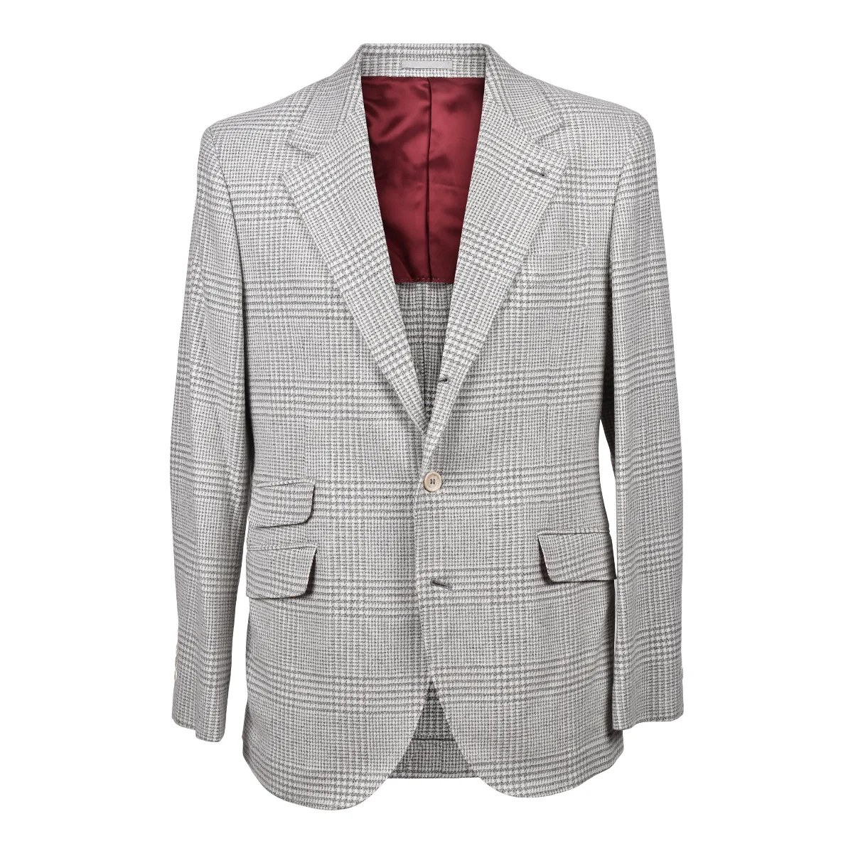 Light Grey Wool Check Blazer