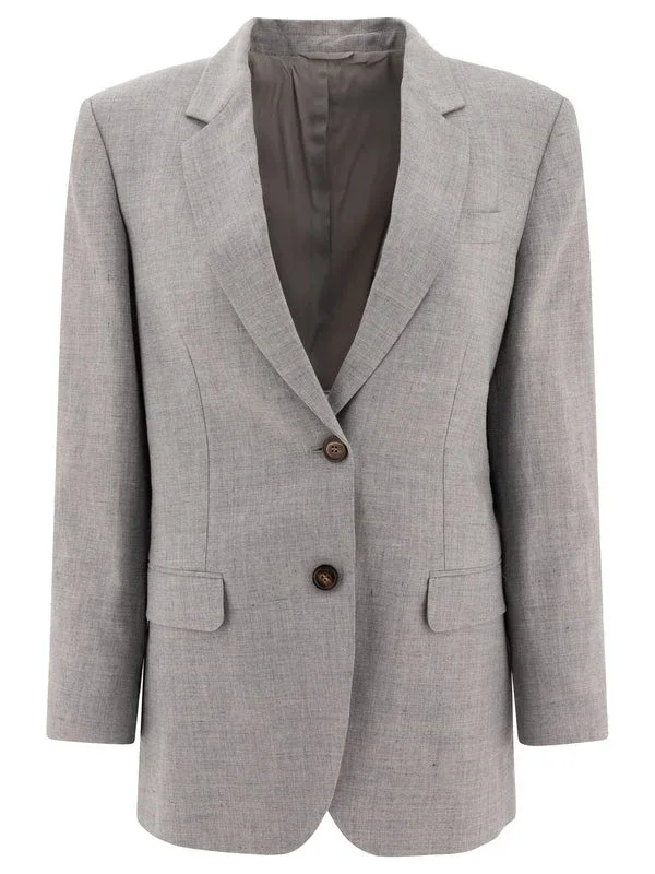 Linen and Wool Blend Blazer