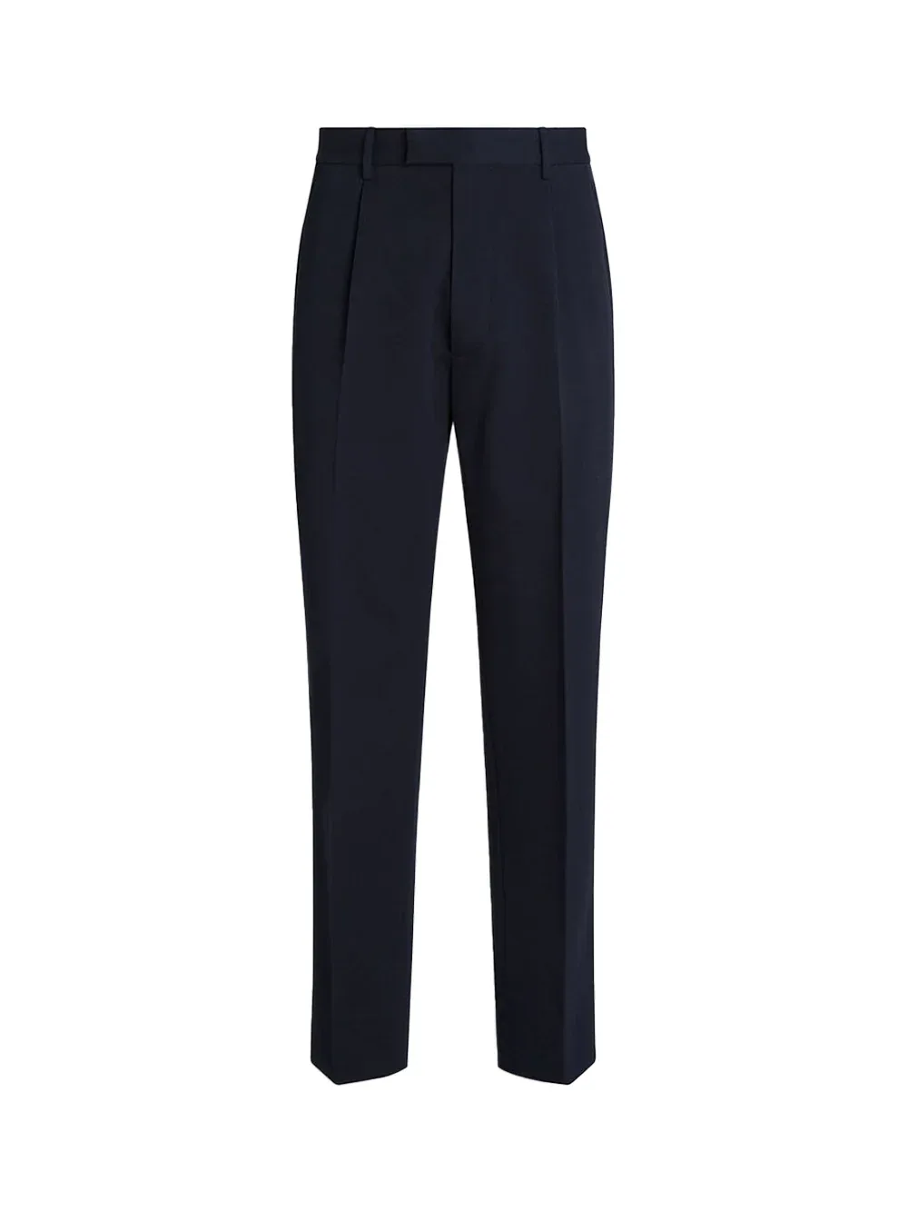 Pleated Cotton-Linen Trousers