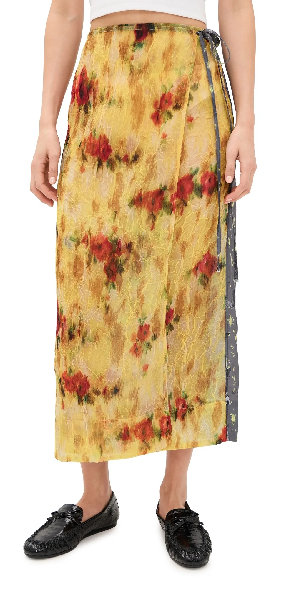 Shibori Fluid Wrap Skirt