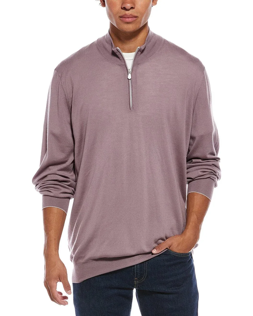 Wool Half-Zip Sweater by BRUNELLO CUCINELLI