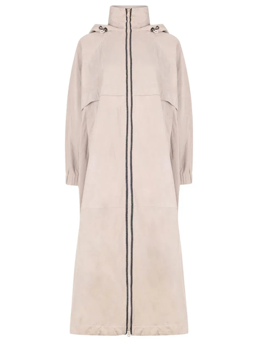 Leather Hooded Coat