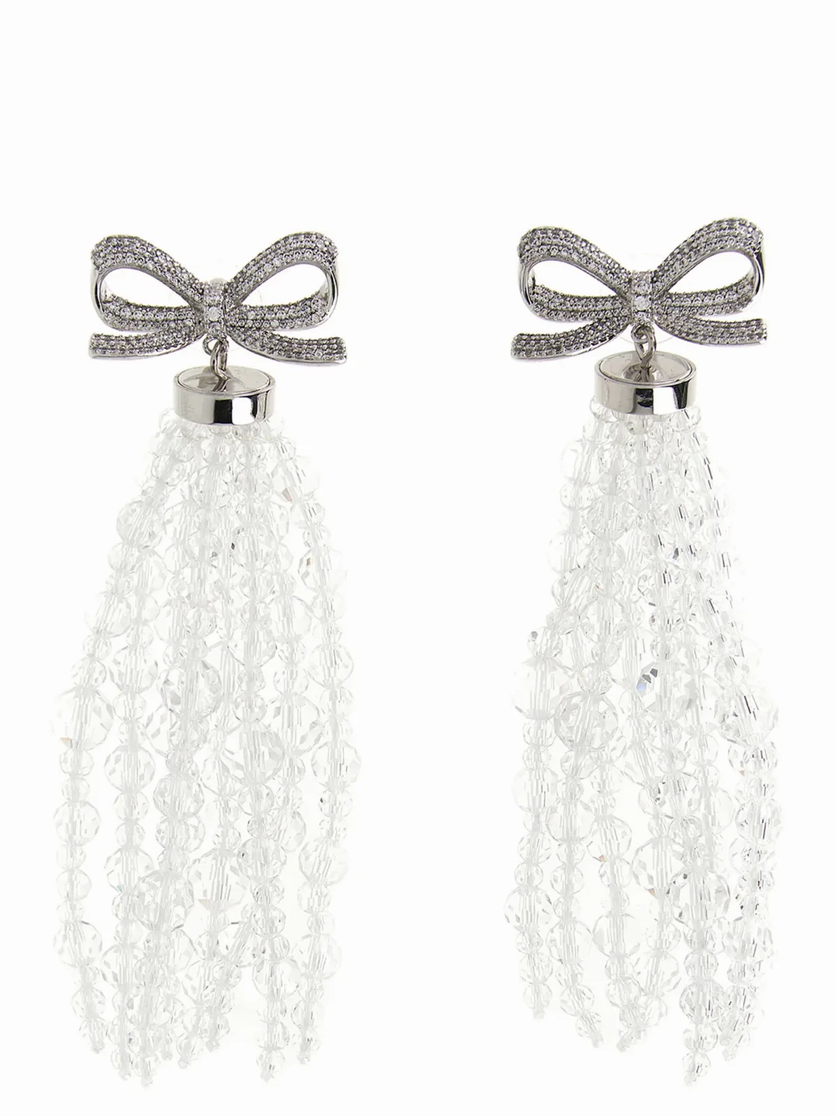 Bow Beaded Waterfall Earrings