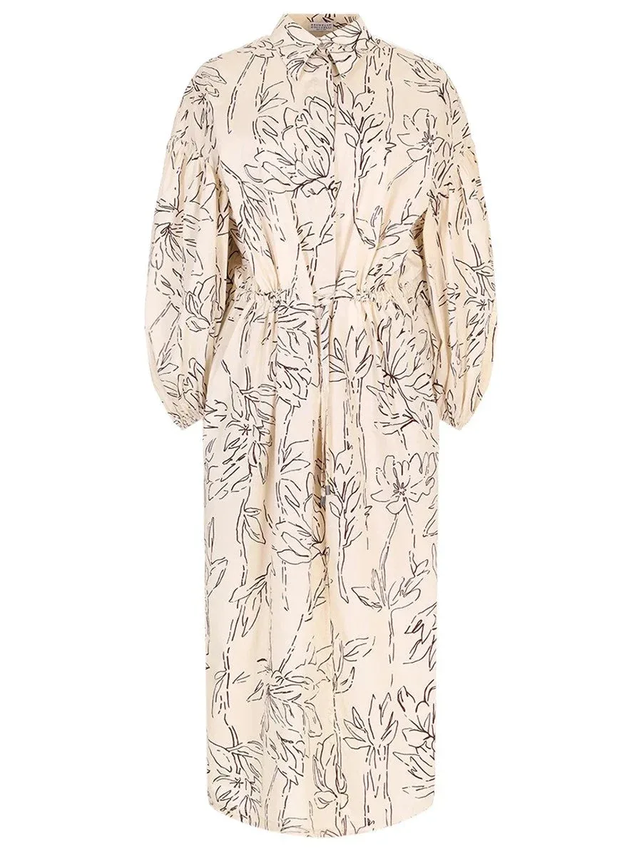 Floral-Print Cotton Dress