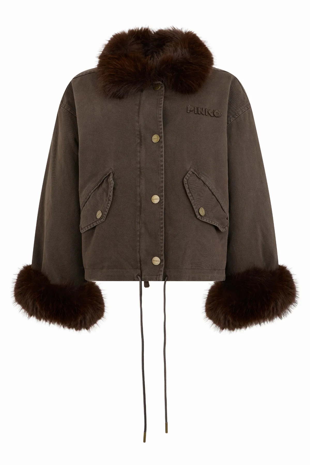 Cotton with Faux Fur Trim Jacket