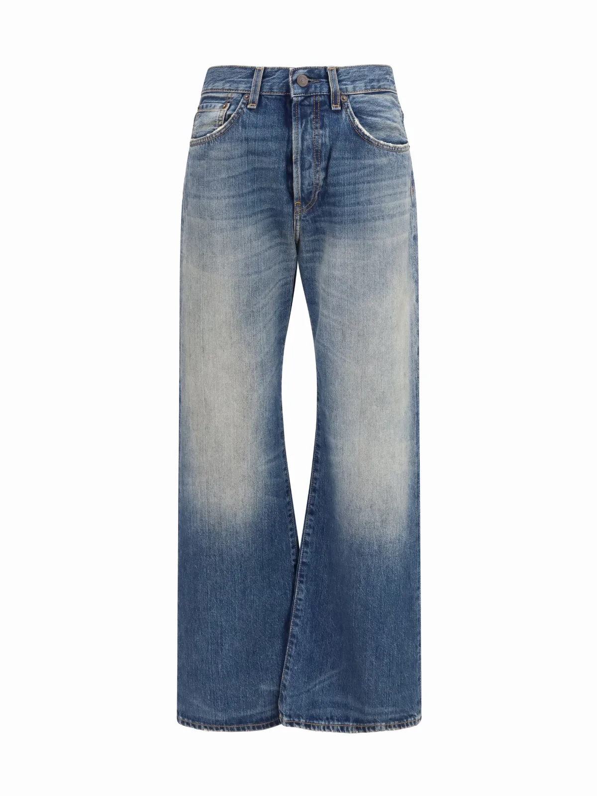 Wide-Leg Indigo-Denim Jeans
