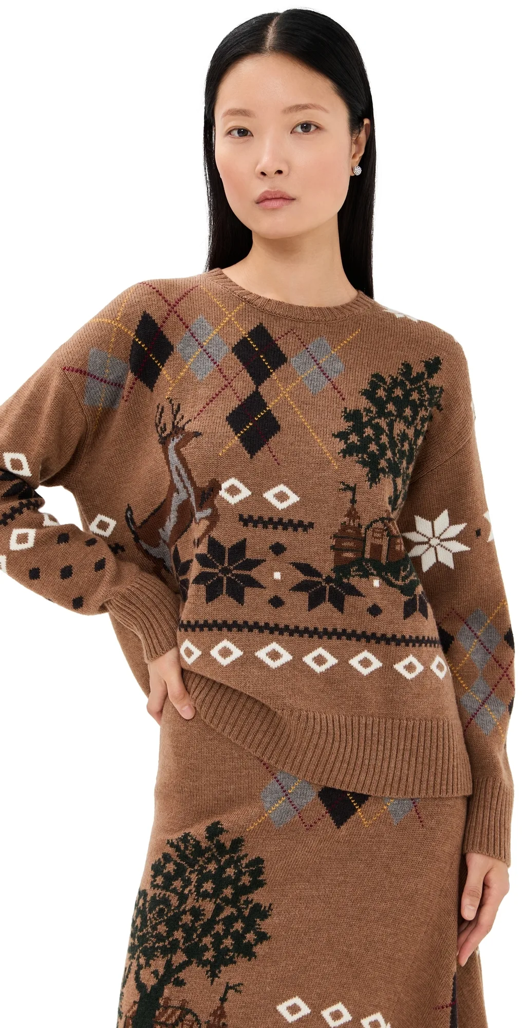 Mixed Fair Isle Crew Neck Sweater